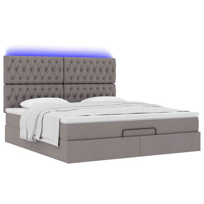 Struttura Letto Pouf con Materasso Tortora 180x200cm in Tessuto | homemem39