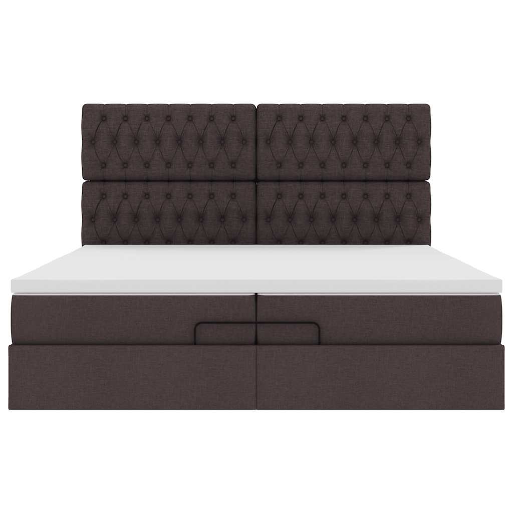 Struttura Letto Pouf con Materassi 200x200 cm in Tessuto