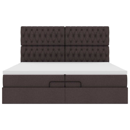 Struttura Letto Pouf con Materassi 200x200 cm in Tessuto