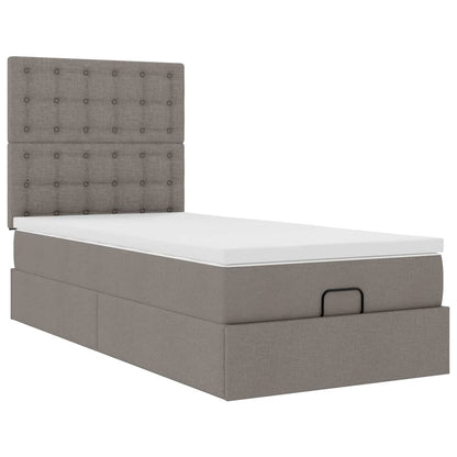 Struttura Letto Pouf con Materasso Tortora 90x190 cm in Tessuto | homemem39