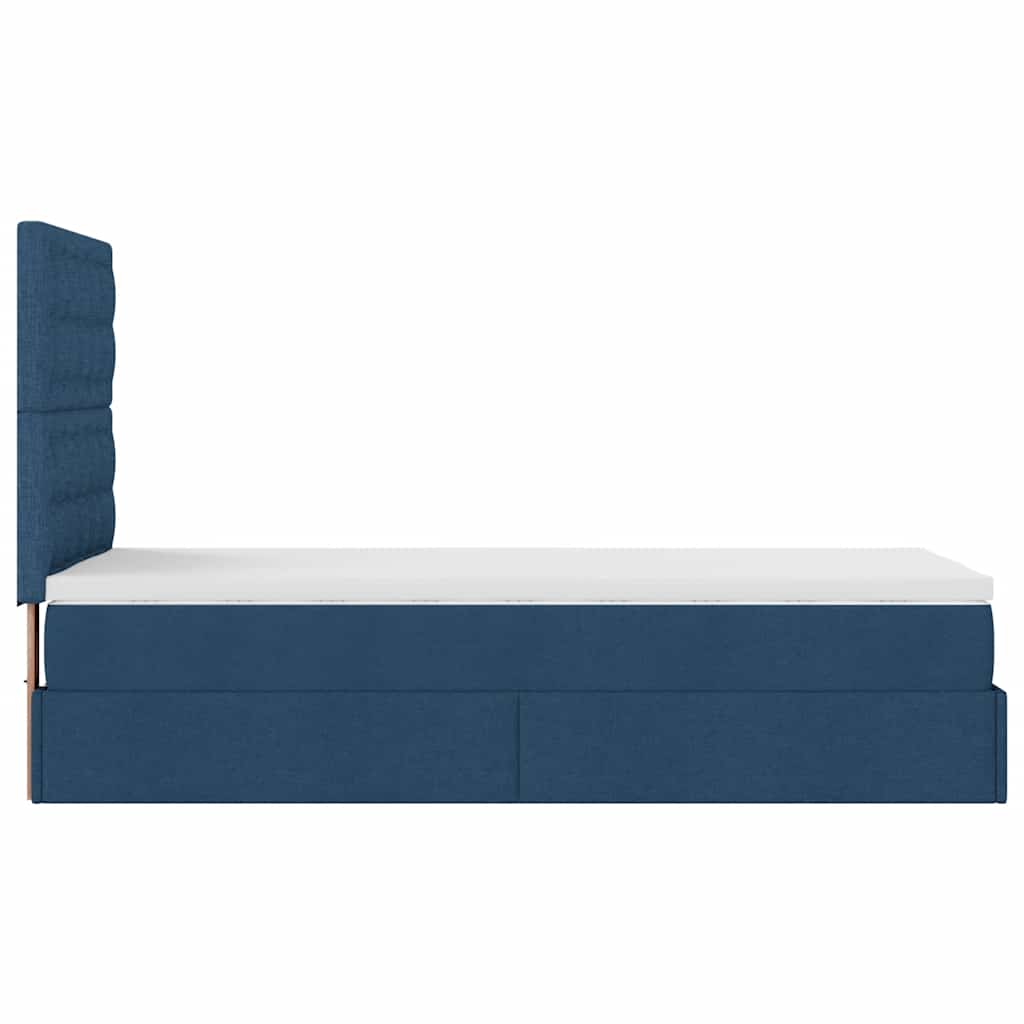 Pouf Letto con Materasso e LED Blu 90x200 cm in Tessuto | homemem39