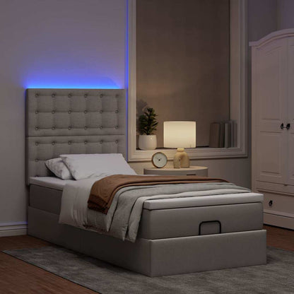 Struttura Letto Pouf con Materasso Tortora 100x200cm in Tessuto | homemem39