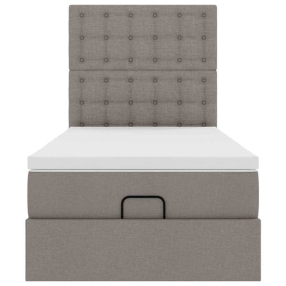 Struttura Letto Pouf con Materasso Tortora 100x200cm in Tessuto | homemem39