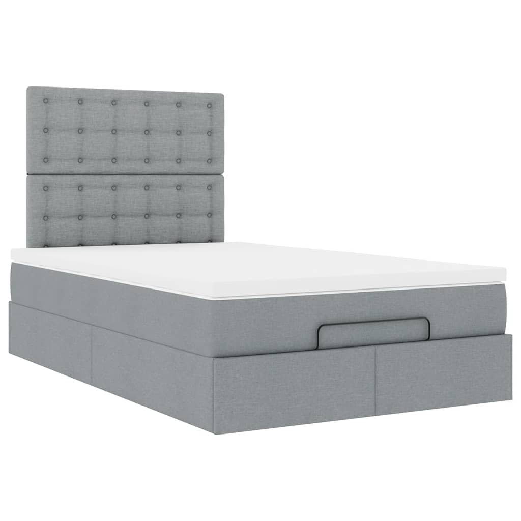 Struttura Letto Pouf con Materasso 120x190 cm in Tessuto | homemem39