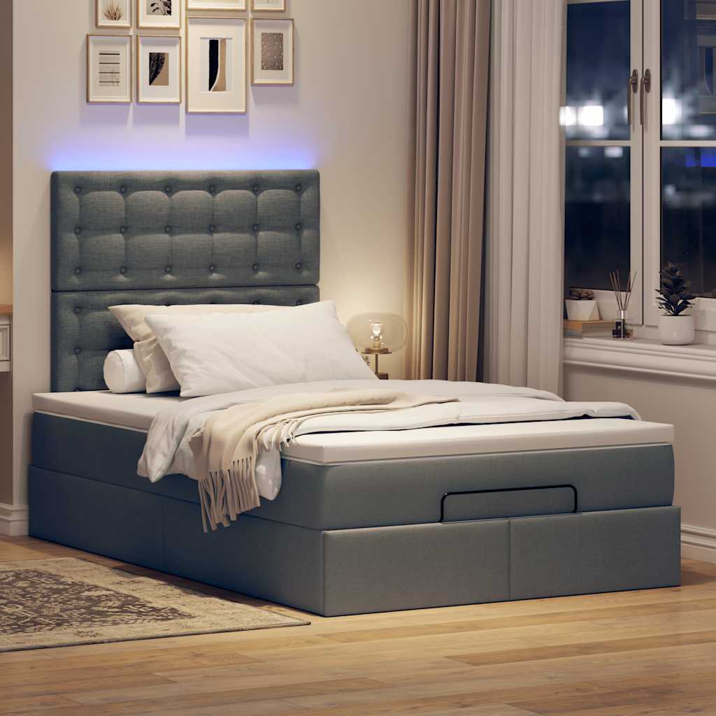 Struttura Letto Pouf con Materasso 80x200 cm in Tessuto | homemem39