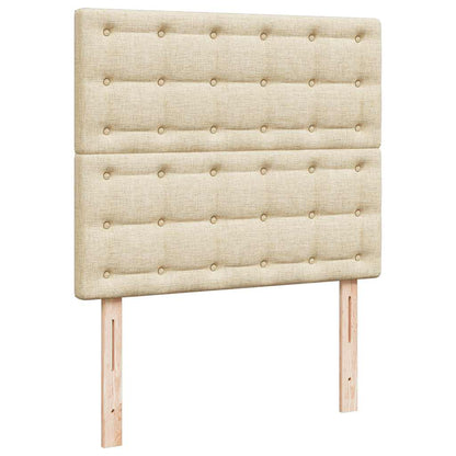 Struttura Letto Pouf con Materasso Crema 120x190 cm in Tessuto | homemem39