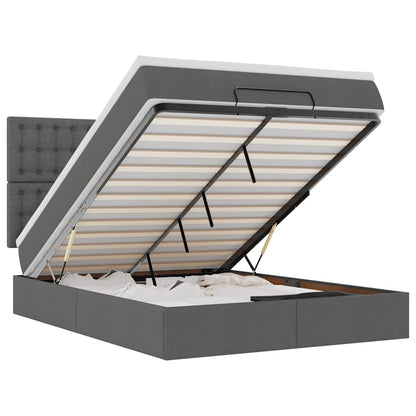 Struttura Letto Pouf con Materasso 140x200 cm in Tessuto - homemem39