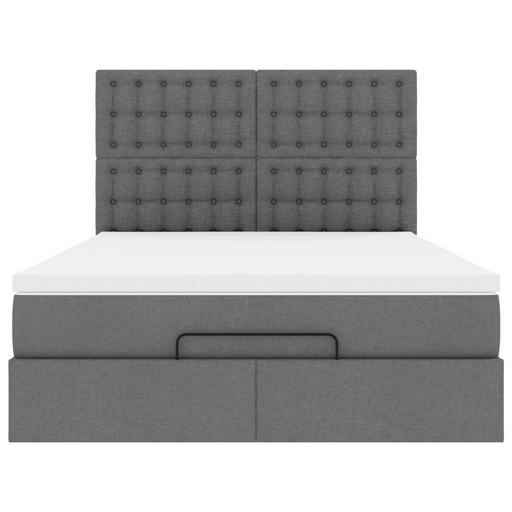 Struttura Letto Pouf con Materasso 140x200 cm in Tessuto - homemem39