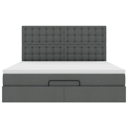 Struttura Letto Pouf con Materasso 160x200 cm in Tessuto