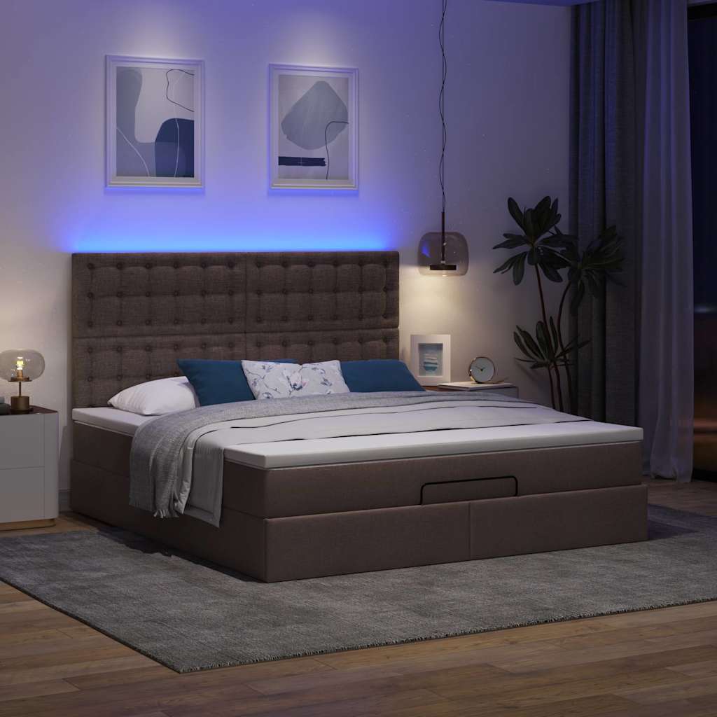 Struttura Letto Pouf con Materasso 180x200 cm in Tessuto | homemem39