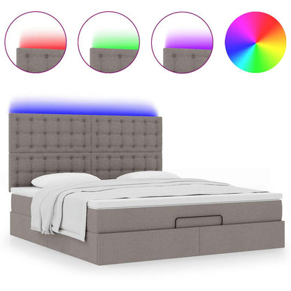 Struttura Letto Pouf con Materasso Tortora 180x200cm in Tessuto | homemem39