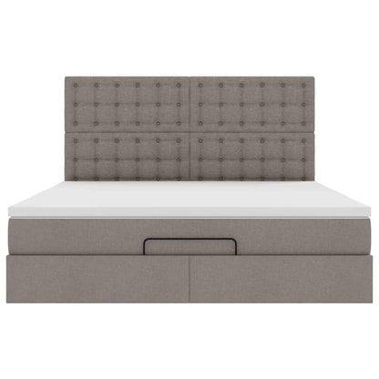 Struttura Letto Pouf con Materasso Tortora 180x200cm in Tessuto | homemem39