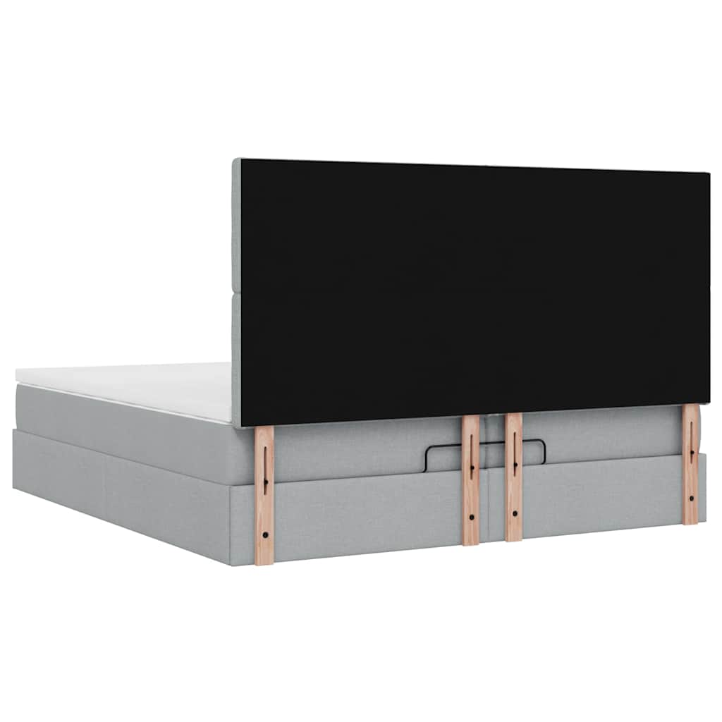 Struttura Letto Pouf con Materassi 200x200 cm in Tessuto