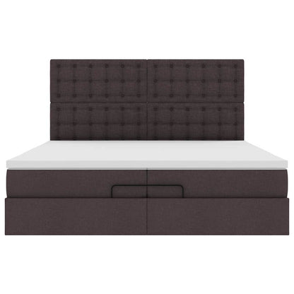 Struttura Letto Pouf con Materassi 200x200 cm in Tessuto