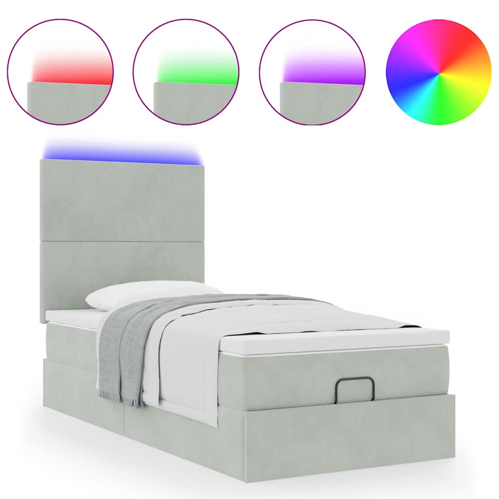 Struttura Letto Pouf con Materassi 80x200 cm in Velluto | homemem39