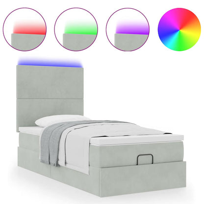 Struttura Letto Pouf con Materassi 80x200 cm in Velluto | homemem39