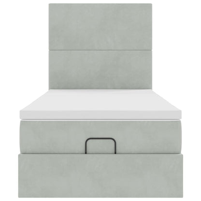 Struttura Letto Pouf con Materassi 80x200 cm in Velluto | homemem39