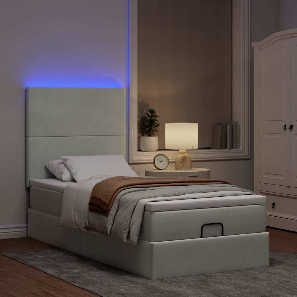 Struttura Letto Pouf con Materassi 90x190 cm in Velluto | homemem39