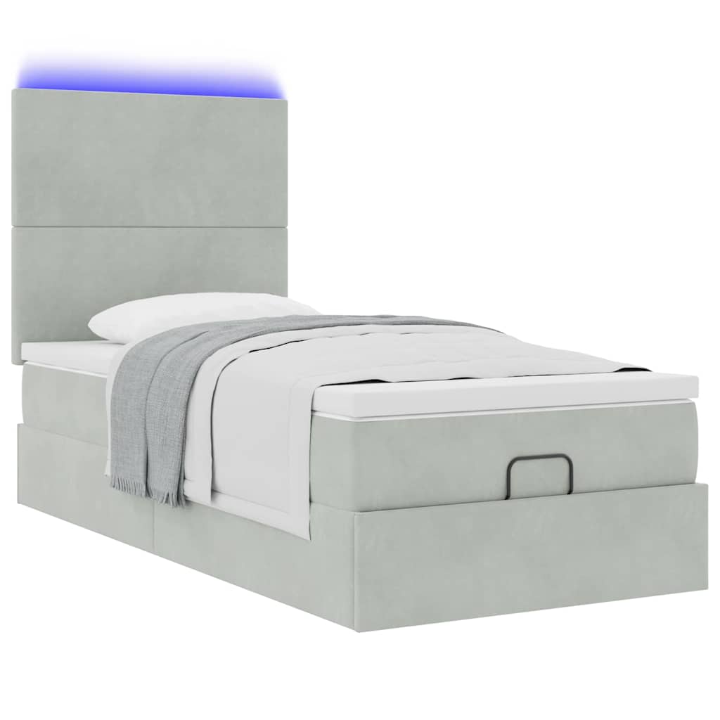 Struttura Letto Pouf con Materassi 90x190 cm in Velluto | homemem39
