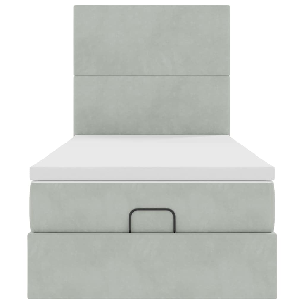 Struttura Letto Pouf con Materassi 90x190 cm in Velluto | homemem39