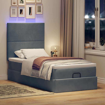 Struttura Letto Pouf con Materassi 90x190 cm in Velluto | homemem39
