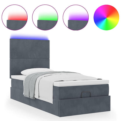 Struttura Letto Pouf con Materassi 90x190 cm in Velluto | homemem39