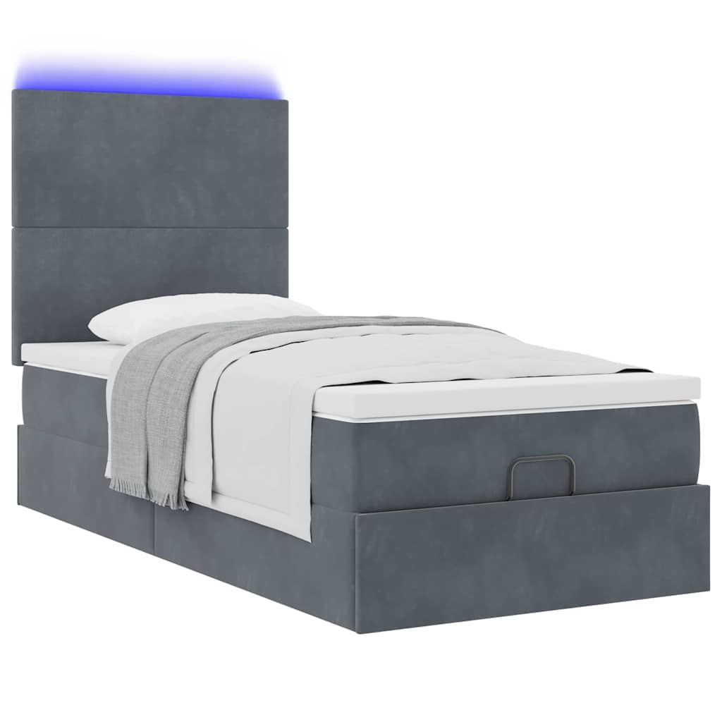 Struttura Letto Pouf con Materassi 90x190 cm in Velluto | homemem39