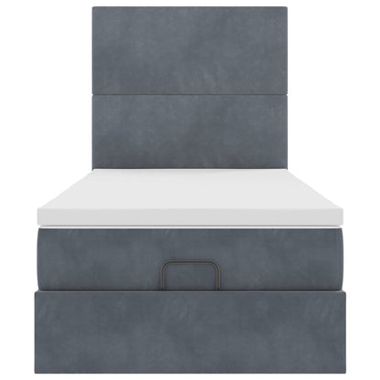Struttura Letto Pouf con Materassi 90x190 cm in Velluto | homemem39