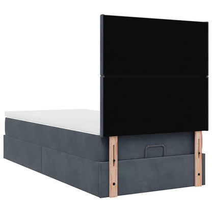 Struttura Letto Pouf con Materassi 90x190 cm in Velluto | homemem39