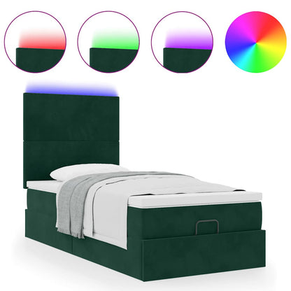 Struttura Letto Pouf con Materassi 90x190 cm in Velluto | homemem39