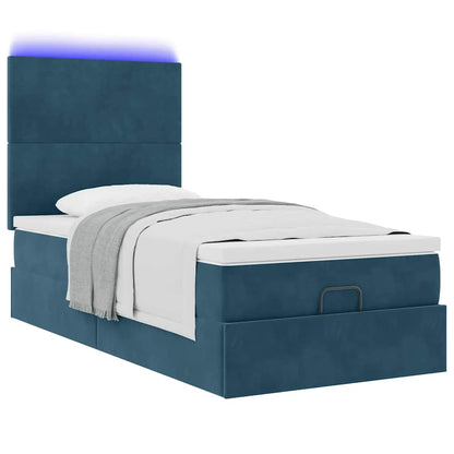 Struttura Letto Pouf con Materassi 90x190 cm in Velluto | homemem39