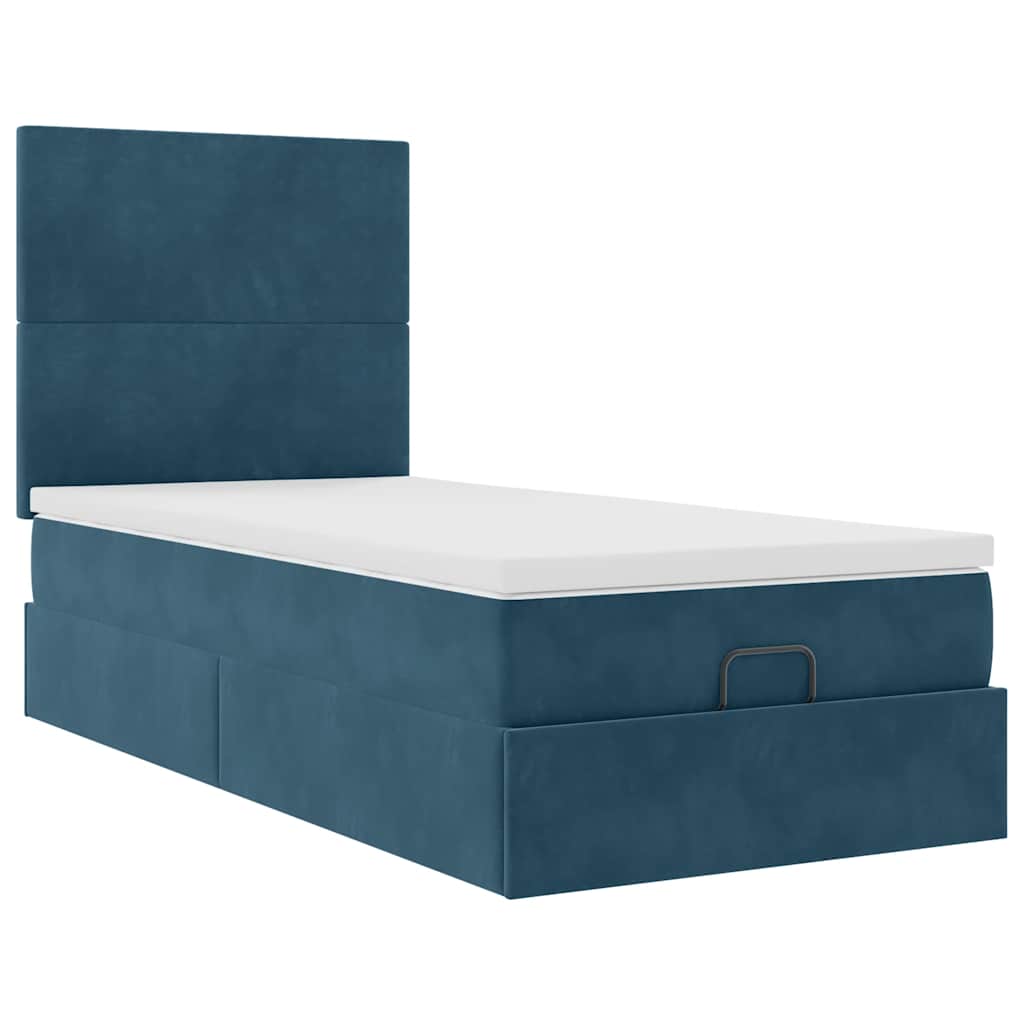 Struttura Letto Pouf con Materassi 90x190 cm in Velluto | homemem39