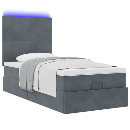 Struttura Letto Pouf con Materassi 90x200 cm in Velluto | homemem39
