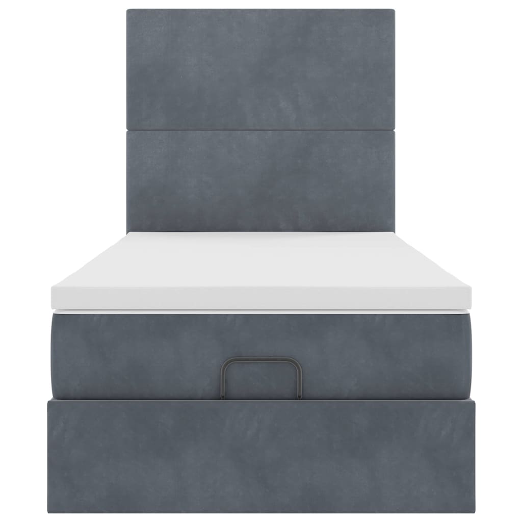 Struttura Letto Pouf con Materassi 90x200 cm in Velluto | homemem39