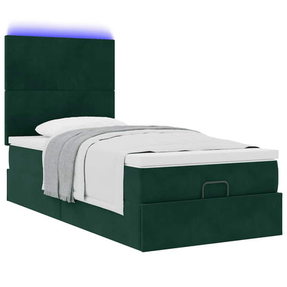 Struttura Letto Pouf con Materassi 90x200 cm in Velluto | homemem39