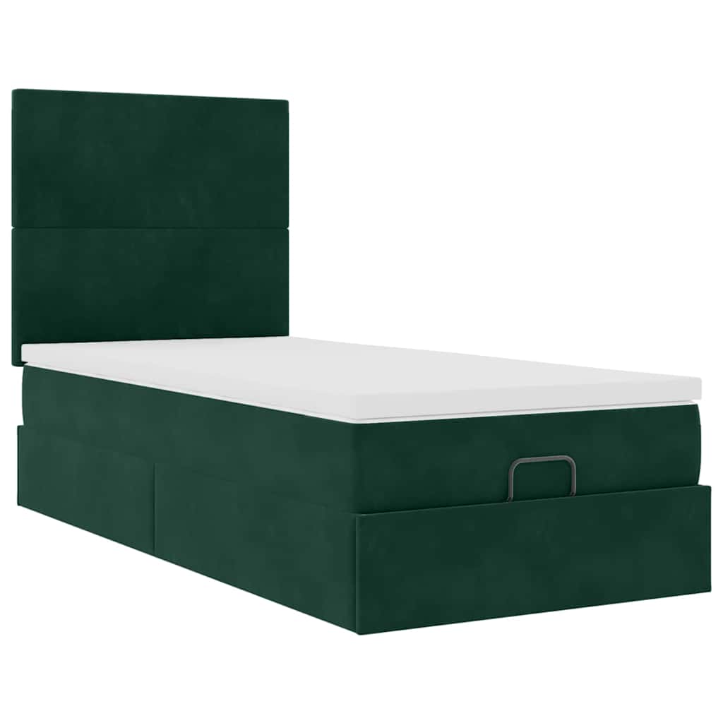 Struttura Letto Pouf con Materassi 90x200 cm in Velluto | homemem39
