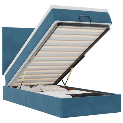 Struttura Letto Pouf con Materassi 90x200 cm in Velluto - homemem39