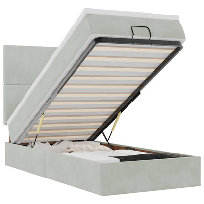 Struttura Letto Pouf con Materassi 100x200 cm Velluto - homemem39