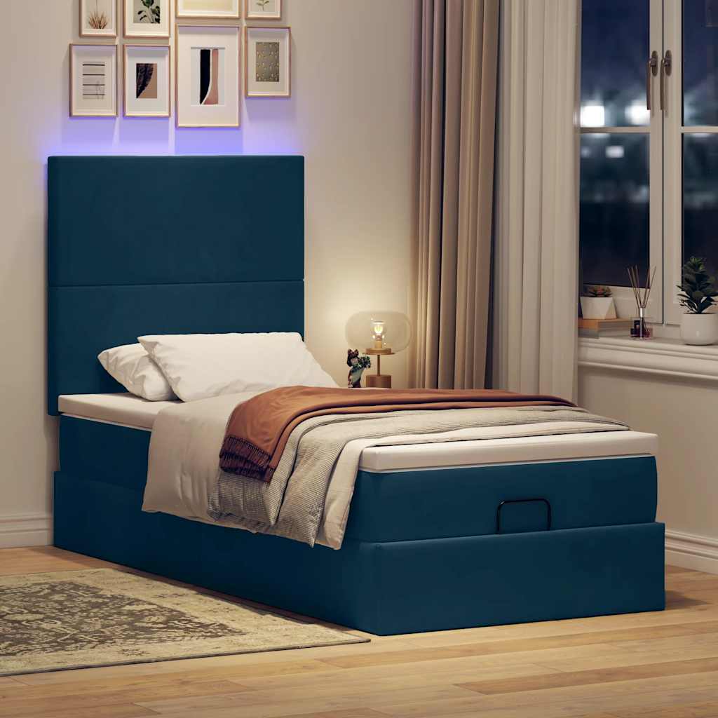 Struttura Letto Pouf con Materassi 100x200 cm Velluto | homemem39