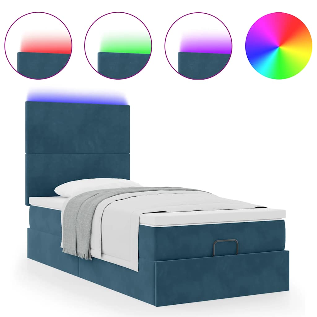 Struttura Letto Pouf con Materassi 100x200 cm Velluto | homemem39