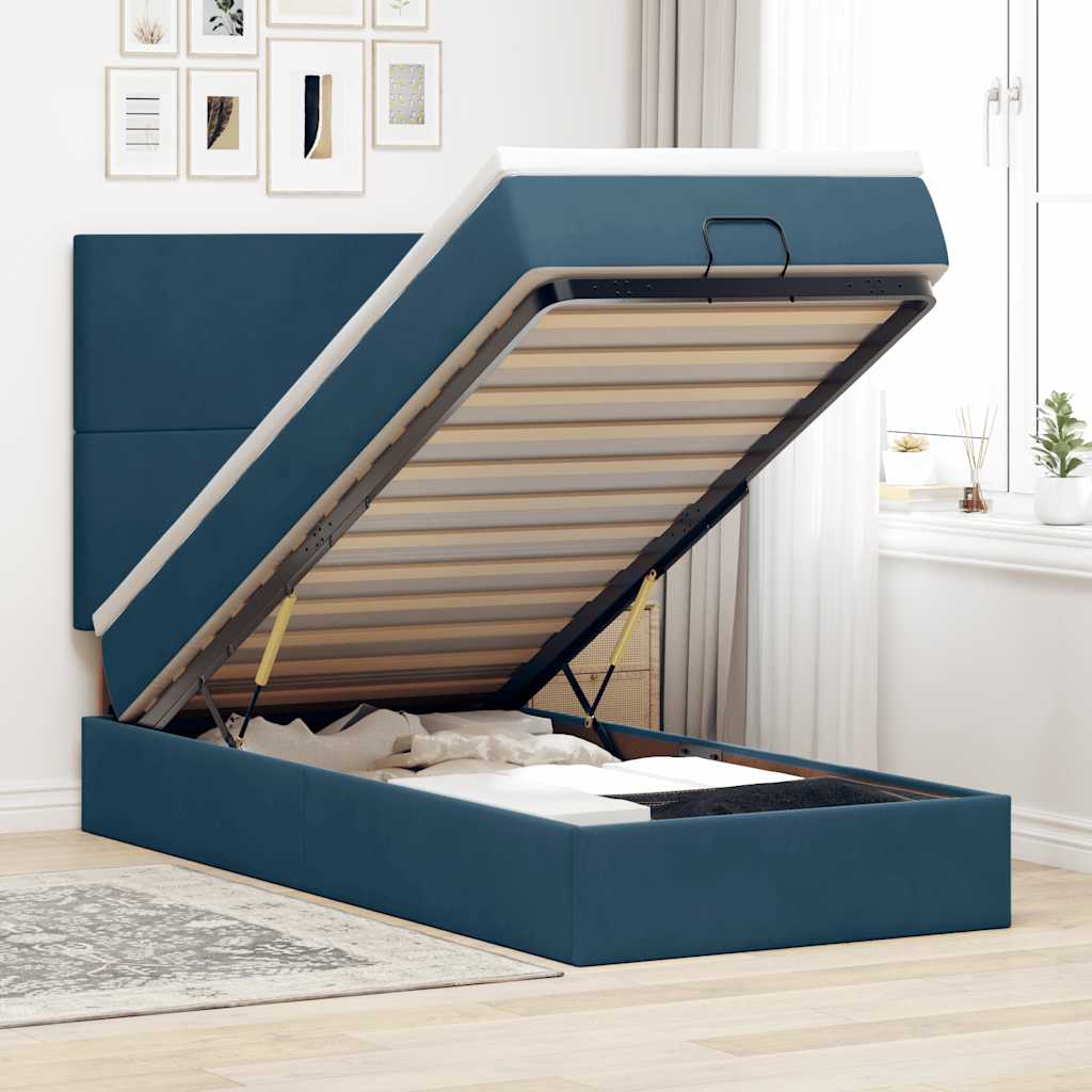 Struttura Letto Pouf con Materassi 100x200 cm Velluto | homemem39