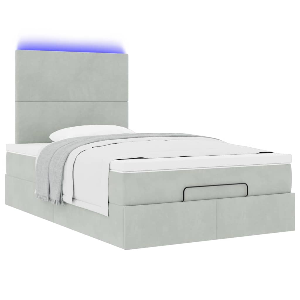 Struttura Letto Pouf con Materassi 120x190 cm Velluto | homemem39