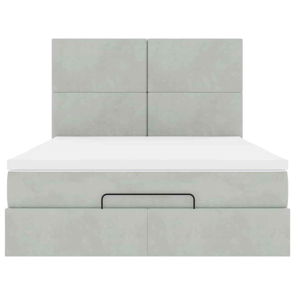 Struttura Letto Pouf con Materassi 140x200 cm in Velluto - homemem39