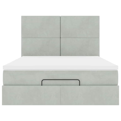 Struttura Letto Pouf con Materassi 140x200 cm in Velluto