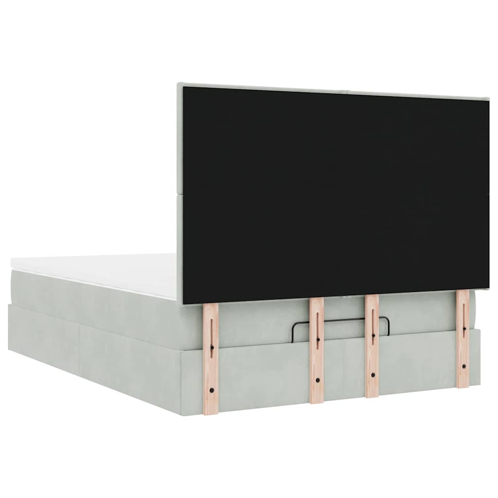 Struttura Letto Pouf con Materassi 140x200 cm in Velluto - homemem39