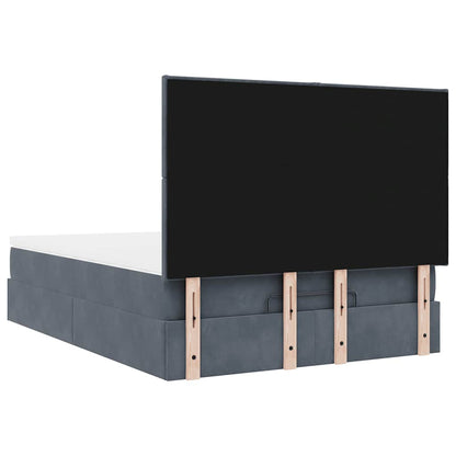 Struttura Letto Pouf con Materassi 140x200 cm in Velluto