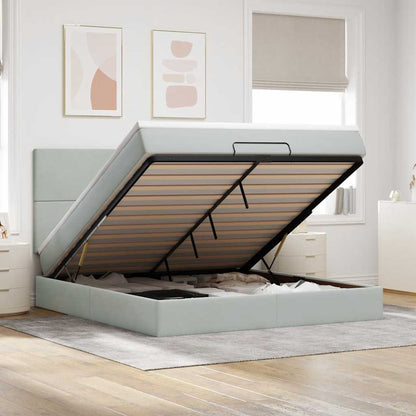 Struttura Letto Pouf con Materassi 160x200 cm in Velluto - homemem39