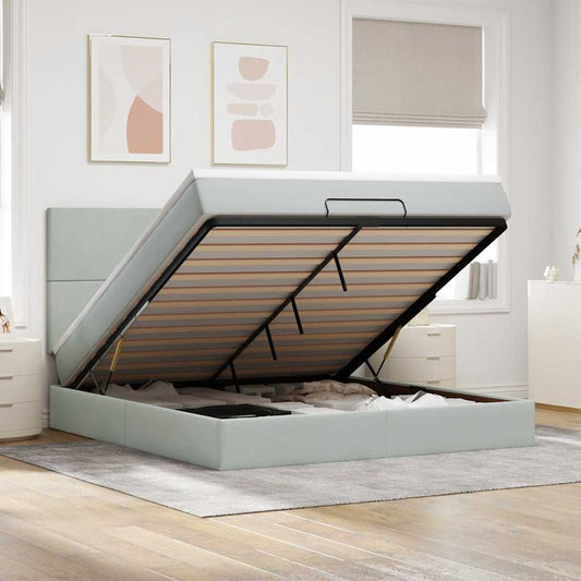 Struttura Letto Pouf con Materassi 160x200 cm in Velluto - homemem39