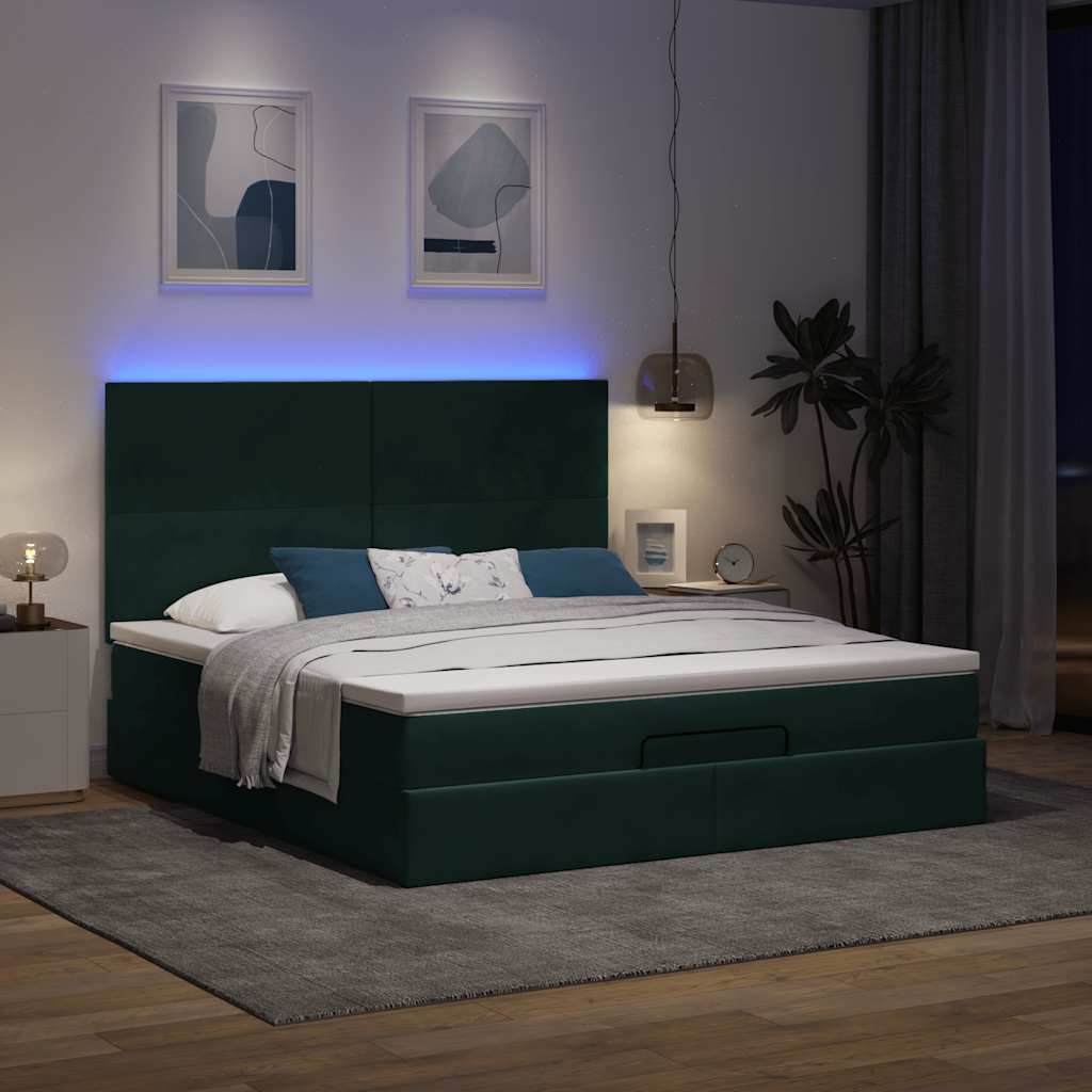 Struttura Letto Pouf con Materassi 160x200 cm Velluto