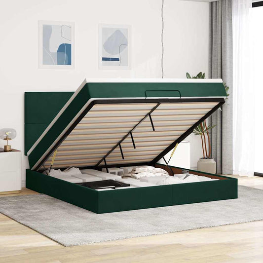 Struttura Letto Pouf con Materassi 160x200 cm Velluto